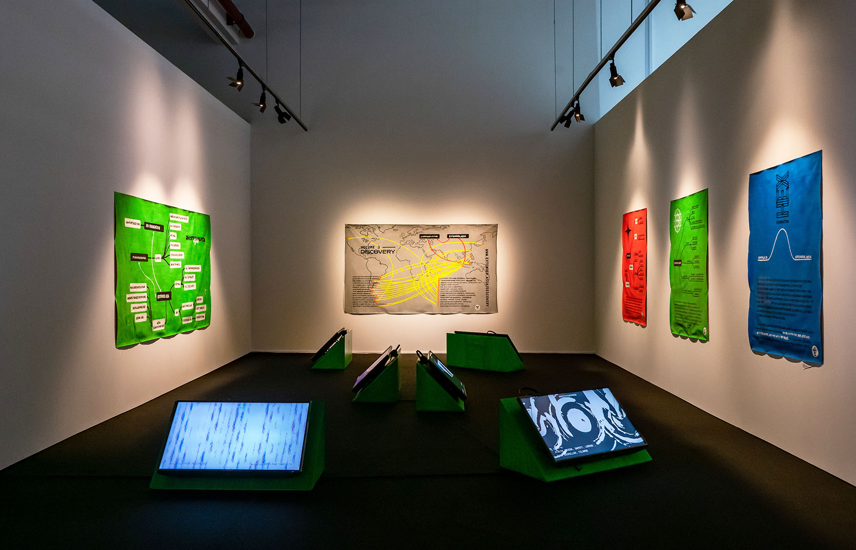 Installation view of Extended Asia’s Ext.Asi Archive (2022), as part of Singapore Biennale 2022 named Natasha. Image courtesy of Singapore Art Museum